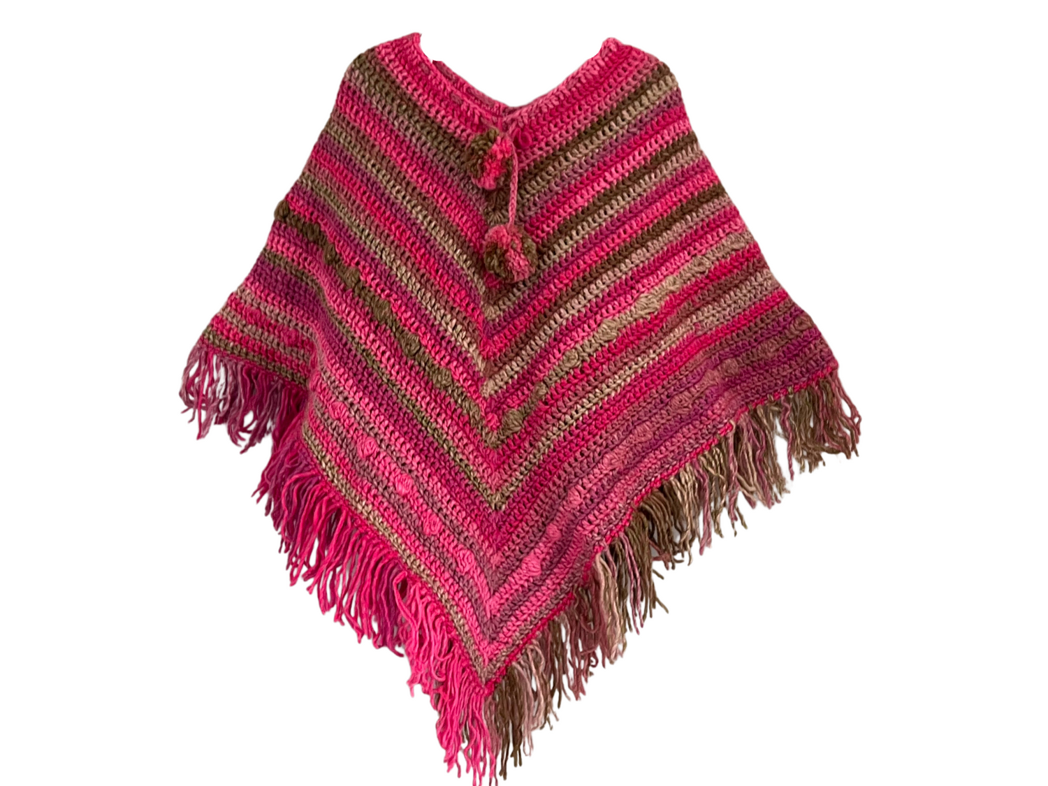 Poncho lana infantil artesanal | Fucsia Kids