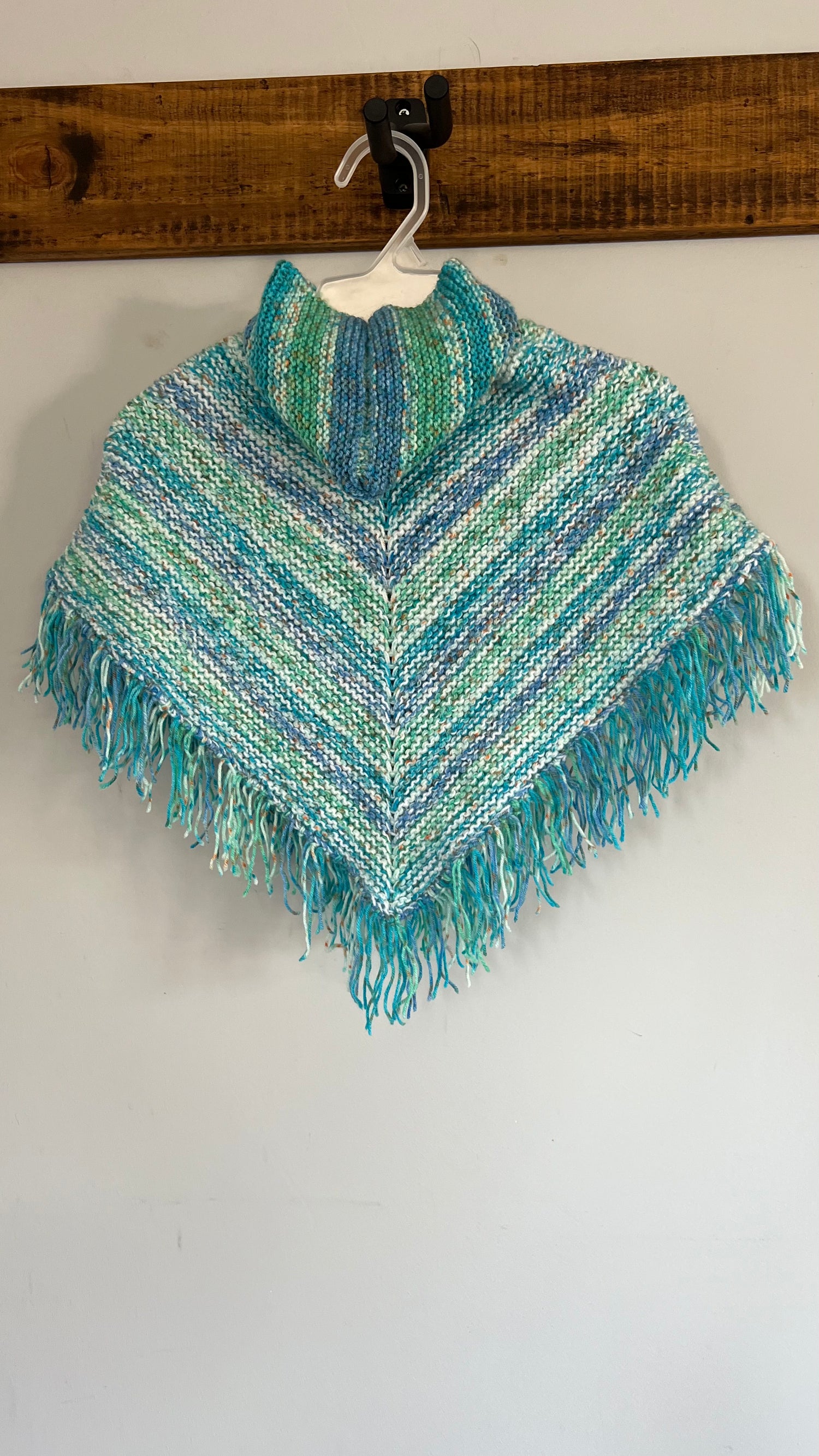 Poncho lana infantil artesanal | Turquesa Baby